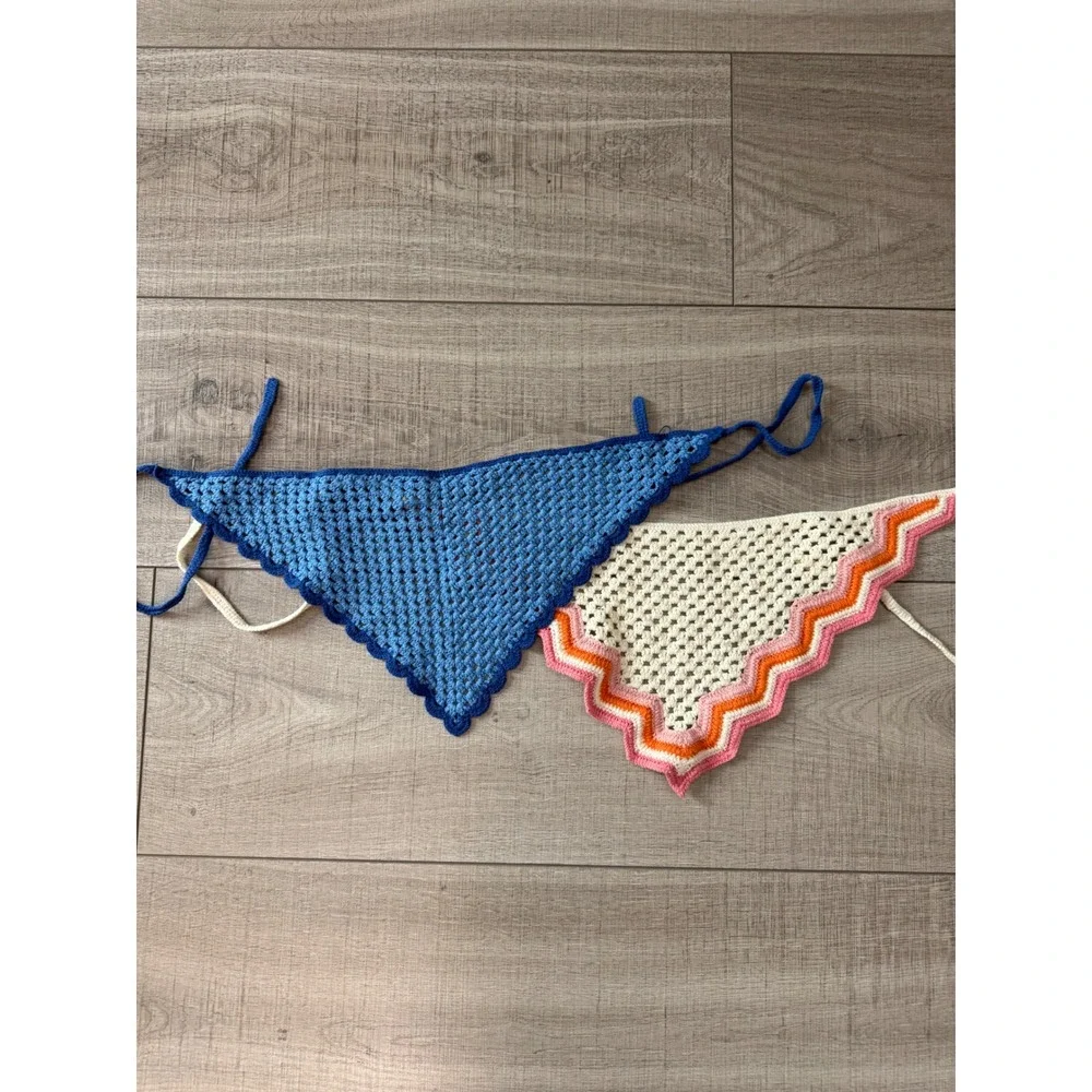 Handmade Crochet Triangle Head Scarf Bundle Boho Festival Cottagecore Y2K